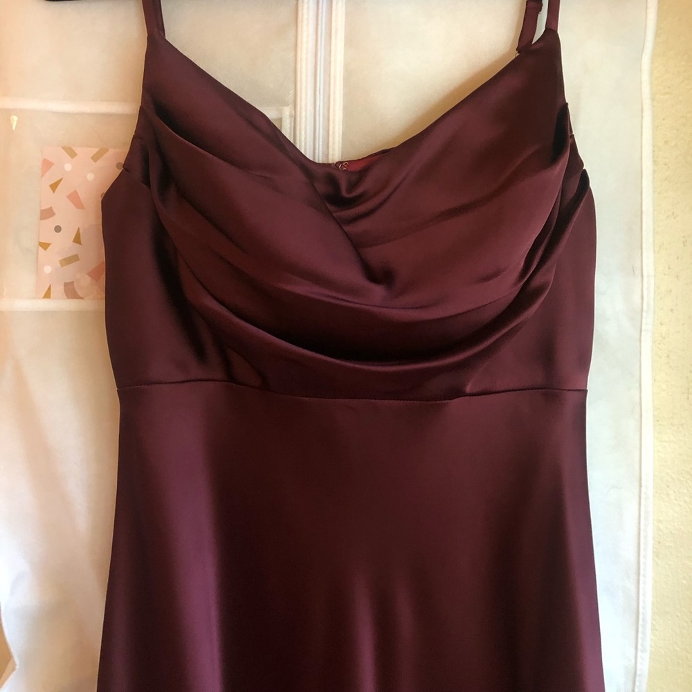 Revelry Skye Satin Cabernet Dress
